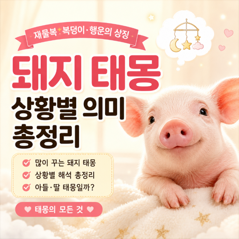 돼지 태몽, 정말 재물복을 뜻할까? 상황별 의미 총정리