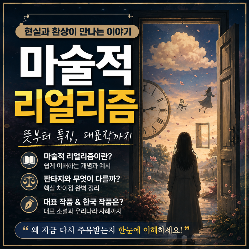 마술적 리얼리즘(Magical Realism)이란? 뜻부터 특징, 판타지와의 차이, 대표 작품까지 쉽게 이해....