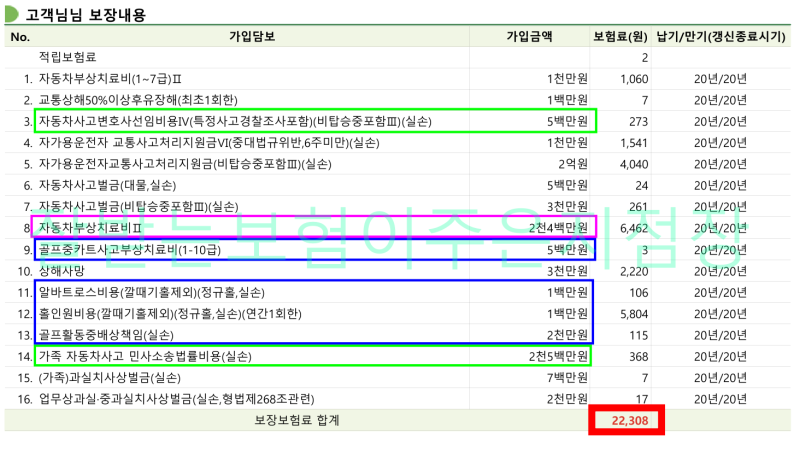 운전자보험과 같이 가입하는 골프운전자보험,홀인원보험,매년(연간1회) 보장하는 골프보험.