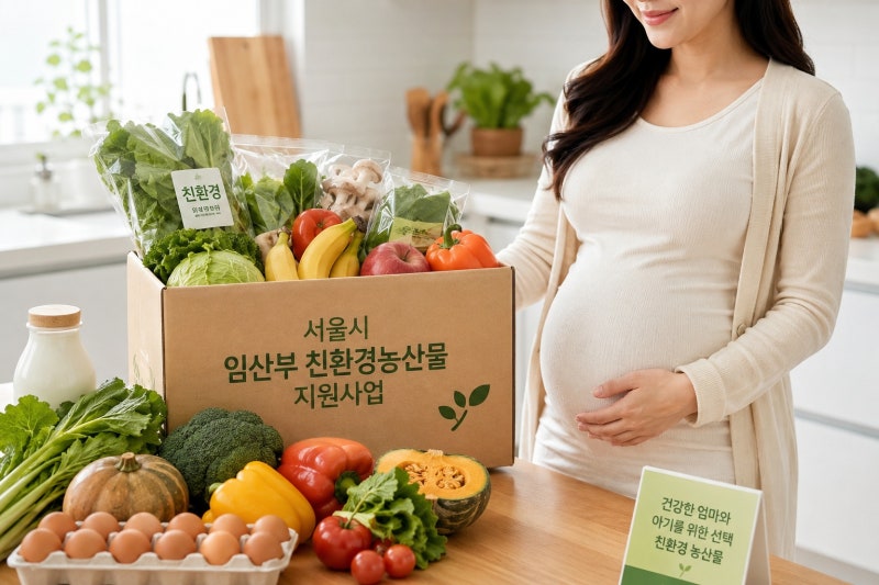 "연간 24만 원 지원" 서울시 임산부 친환경농산물 신청 조건 및 에코이몰 자격 요건