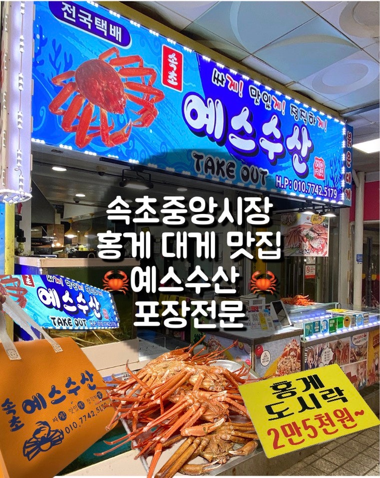 속초중앙시장 맛집 홍게 대게 포장은 예스수산! 살 꽉 찬 대게 솔직후기