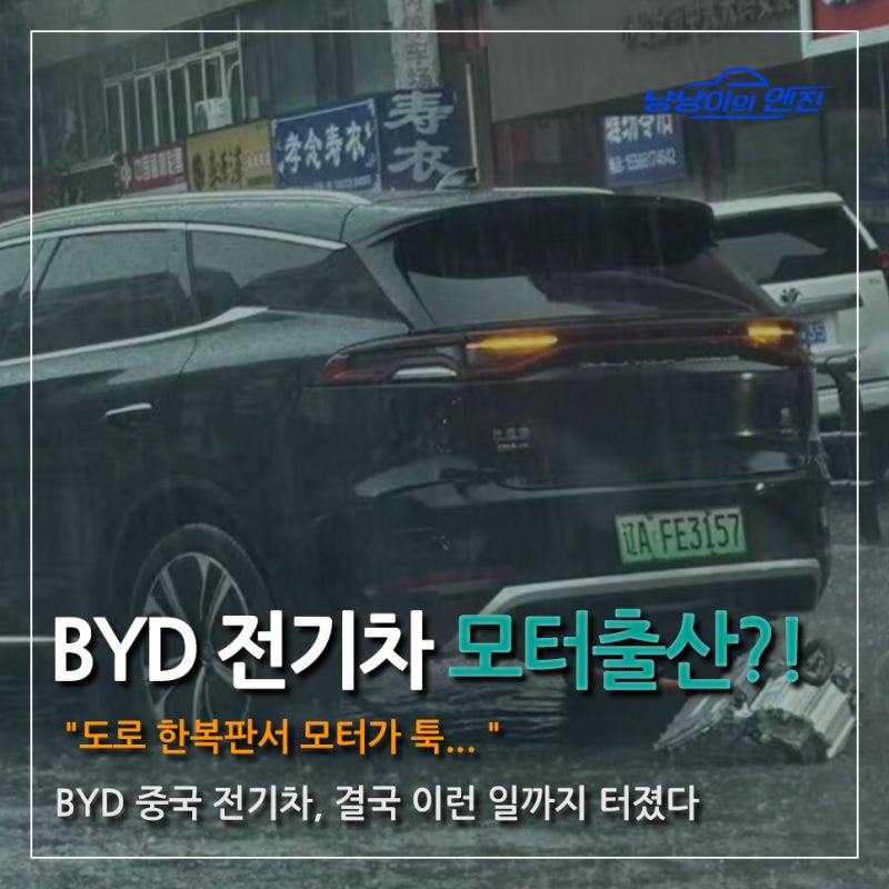 "도로 한복판서 모터가 툭... "BYD 중국 전기차, 결국 이런 일까지 터졌다