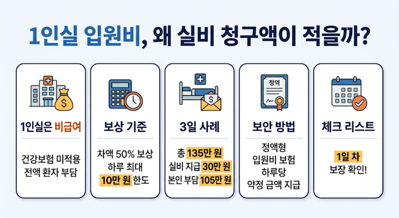 1인실 입원비 실손보험 보상 한도와 본인 부담금 줄이는 방법 총정리