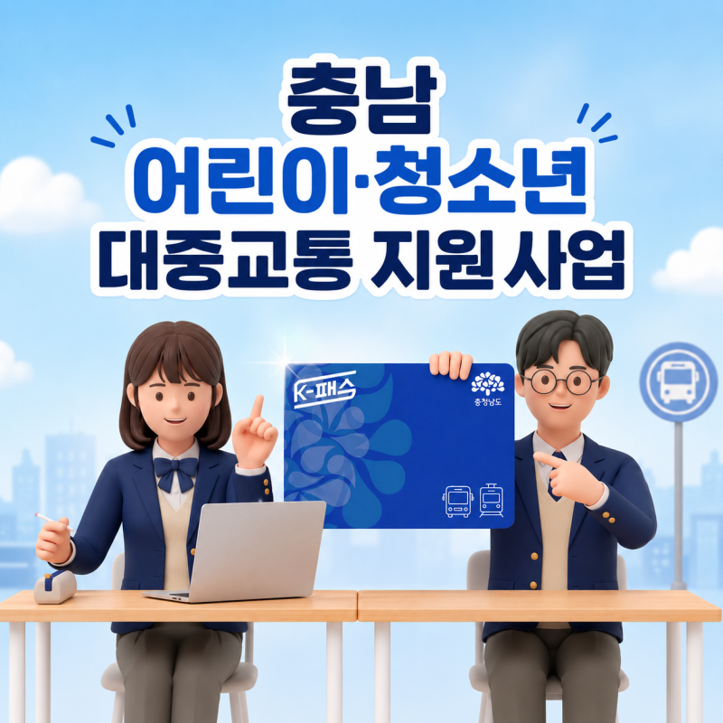 충남 대중교통 지원 어린이 청소년 신청방법 및 카드등록 총정리 1일 3회 무료
