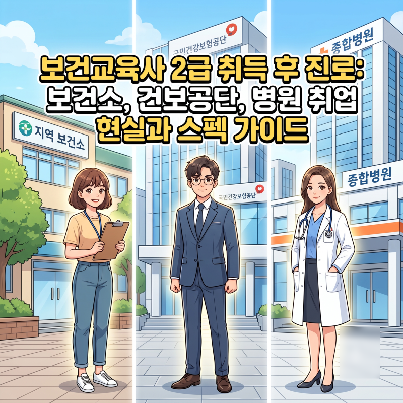 보건교육사 2급 취득 후 진로: 보건소, 건보공단, 병원 취업 현실과 스펙 가이드