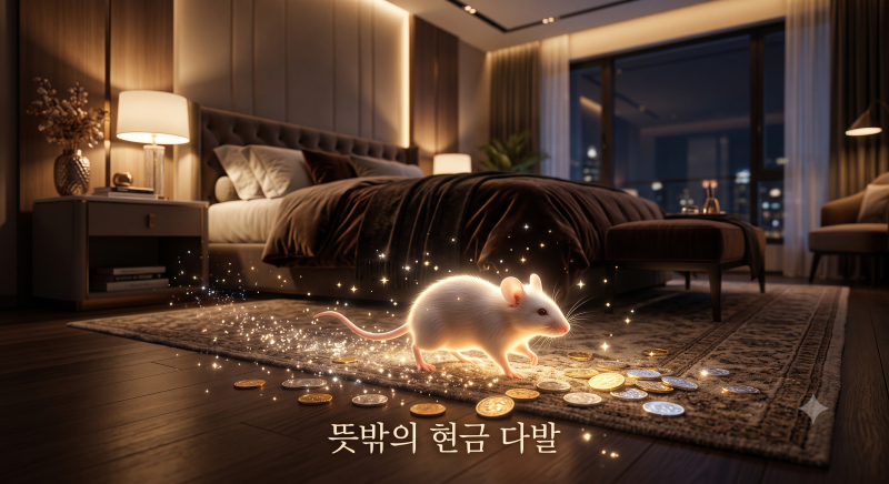 쥐 나오는 꿈 해몽, 하얗고 예쁜 쥐가 방으로 들어왔다면 당장 로또 사세요 (초대박 횡재수)
