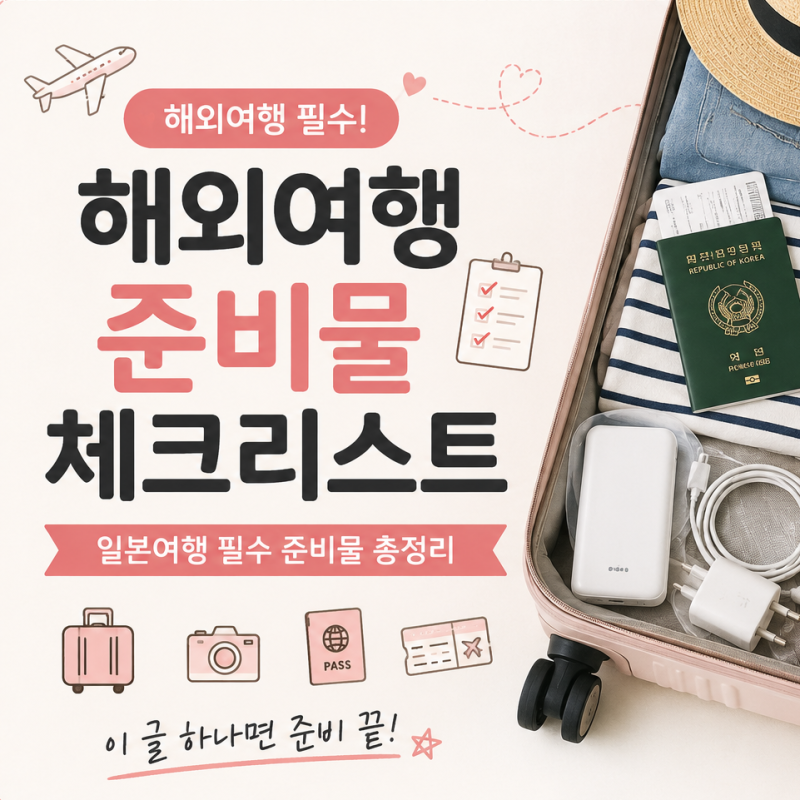 해외여행 준비물 체크리스트 총정리 일본여행 짐싸기 필수템