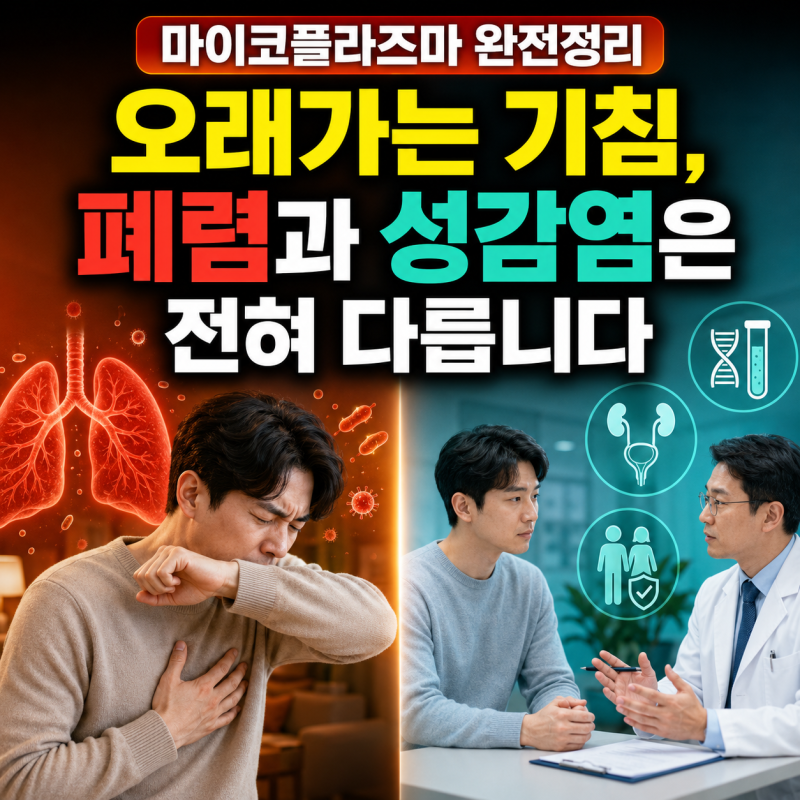 마이코플라즈마 완전정리｜오래가는 기침, 폐렴과 성감염은 전혀 다릅니다