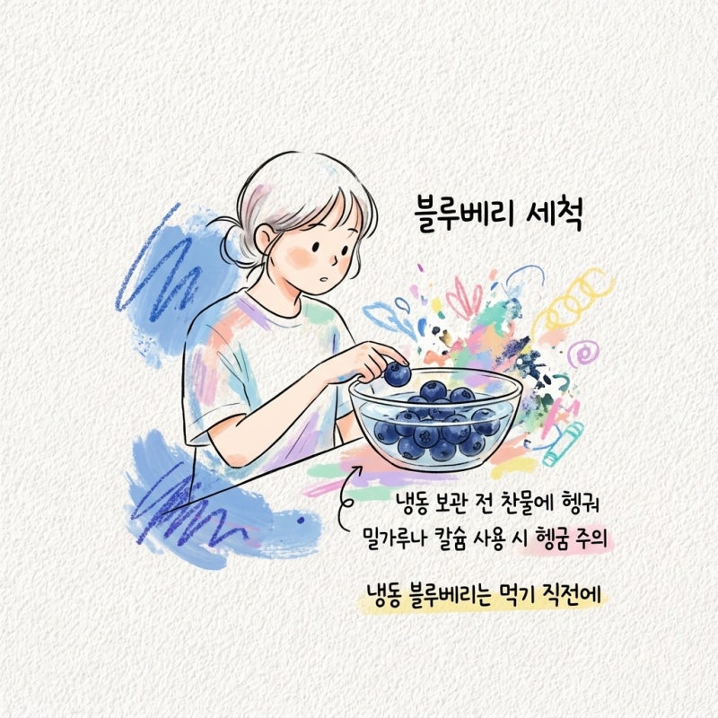 블루베리 세척법 냉동 찬물 밀가루 칼슘