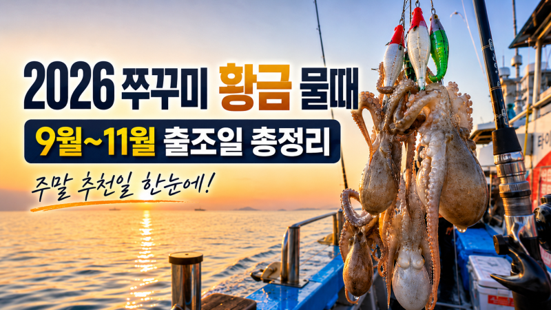 2026 쭈꾸미 낚시 좋은 물때 총정리｜9월·10월·11월 황금 출조일