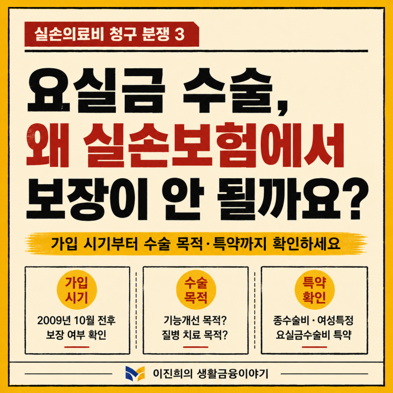 실손 청구분쟁 3) 요실금 수술, 왜 실손보험에서 보장이 안 될까요?