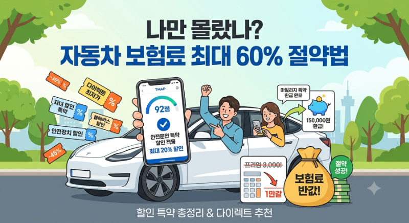 자동차 보험료 할인받는 방법 특약 비교 및 다이렉트 자동차 보험 추천 꿀팁