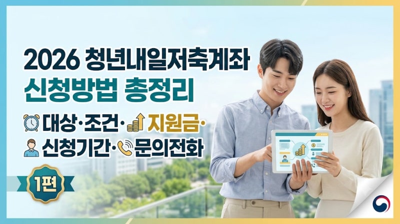 2026 청년내일저축계좌 신청방법 총정리｜대상·조건·지원금·신청기간·문의전화