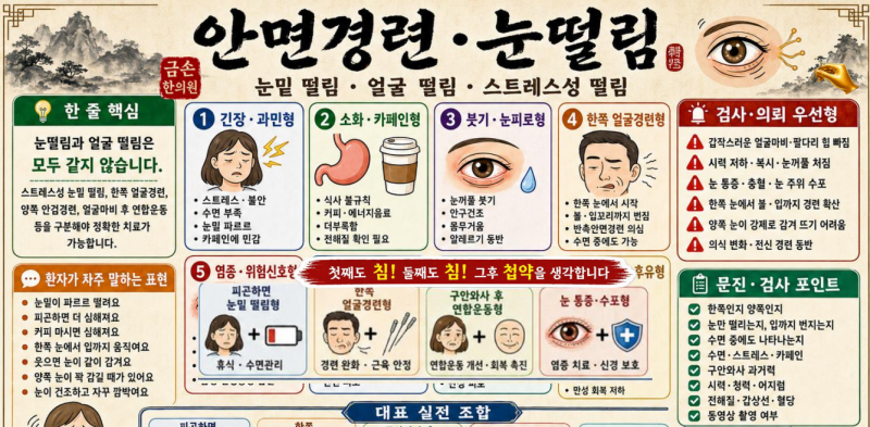안면경련·눈떨림(눈밑이 파르르 떨리고 얼굴까지 움직인다면?)