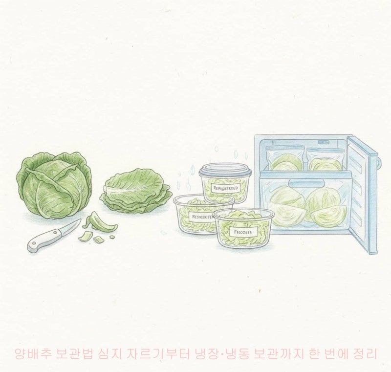 양배추 보관법 심지 자르기부터 냉장·냉동 보관까지 한 번에 정리