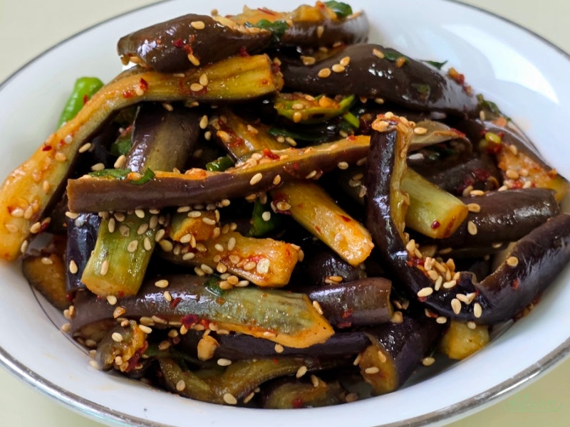 가지무침 만드는법, 전자레인지 가지찌기로 더 부드럽게