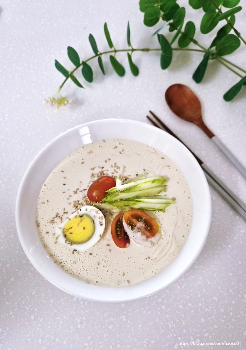 콩국수 만들기 두부로 콩물 만드는법 5분 컷 요리 레시피