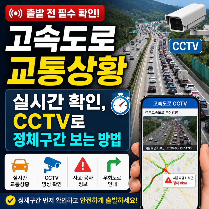고속도로 교통상황 실시간 확인, CCTV로 정체구간 보는 방법