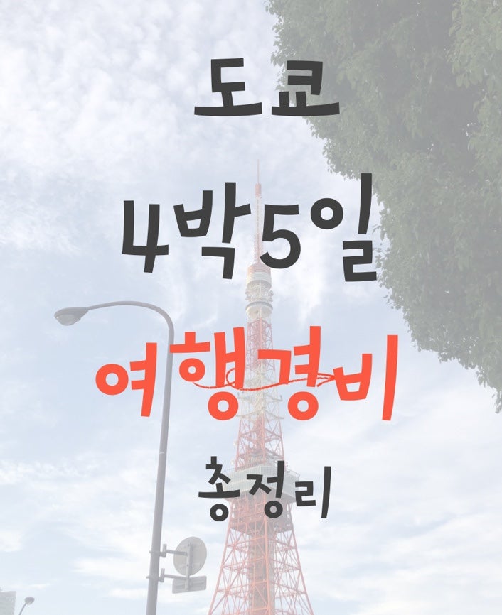 도쿄 4박 5일 여행 경비 총정리 (1인 기준 실제 사용 금액 공개)