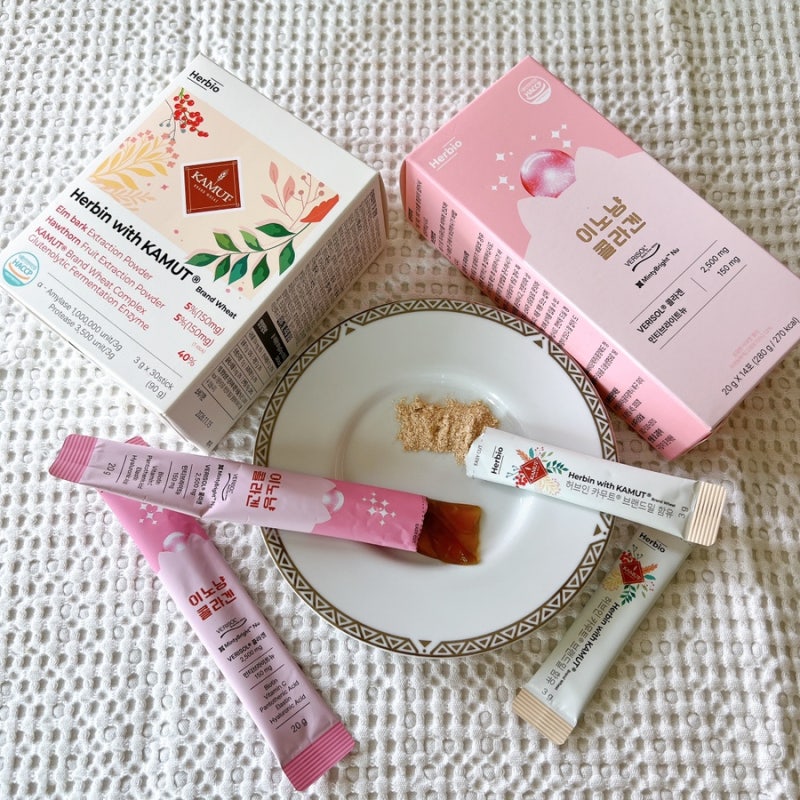 콜라겐 효소 추천 [허브이오 이노냥콜라겐 &허브인 카무트효소] : 약국입점 고급 콜라겐 & TV....