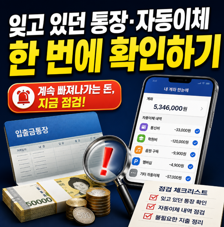 내 계좌 한눈에 이용 방법, 잊고 있던 통장과 자동이체 한 번에 정리하기