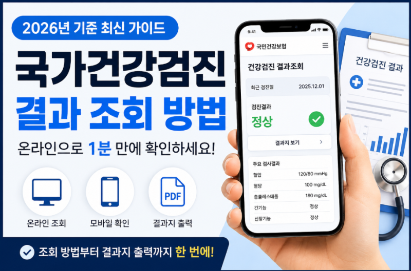 국가건강검진 결과 조회 방법, 온라인으로 1분 만에 확인하는 방법 (2026년 기준)