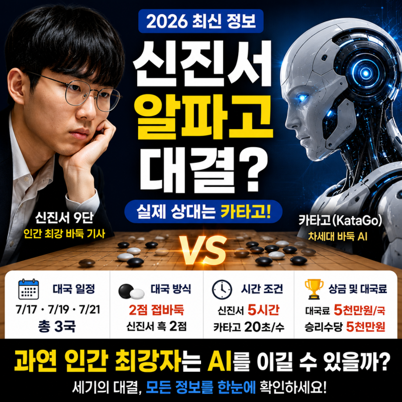 [2026 최신] 신진서 알파고 대결｜실제 상대 카타고 일정·중계 총정리