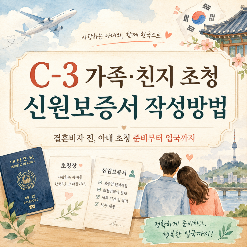 C-3 가족 배우자 초청장 신원보증서 어떻게 작성할까