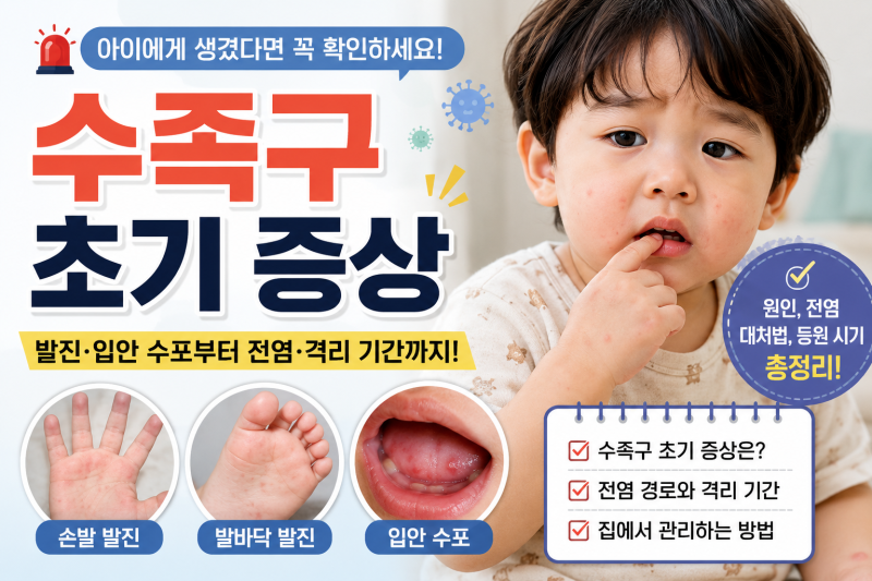 수족구 초기 증상 총정리! 아기 발진·입안 수포부터 전염과 격리 기간까지