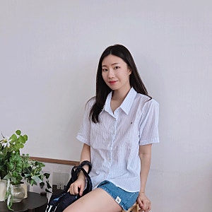 아워호프 시어서커셔츠 코디 시원한 여성여름셔츠 데일리룩