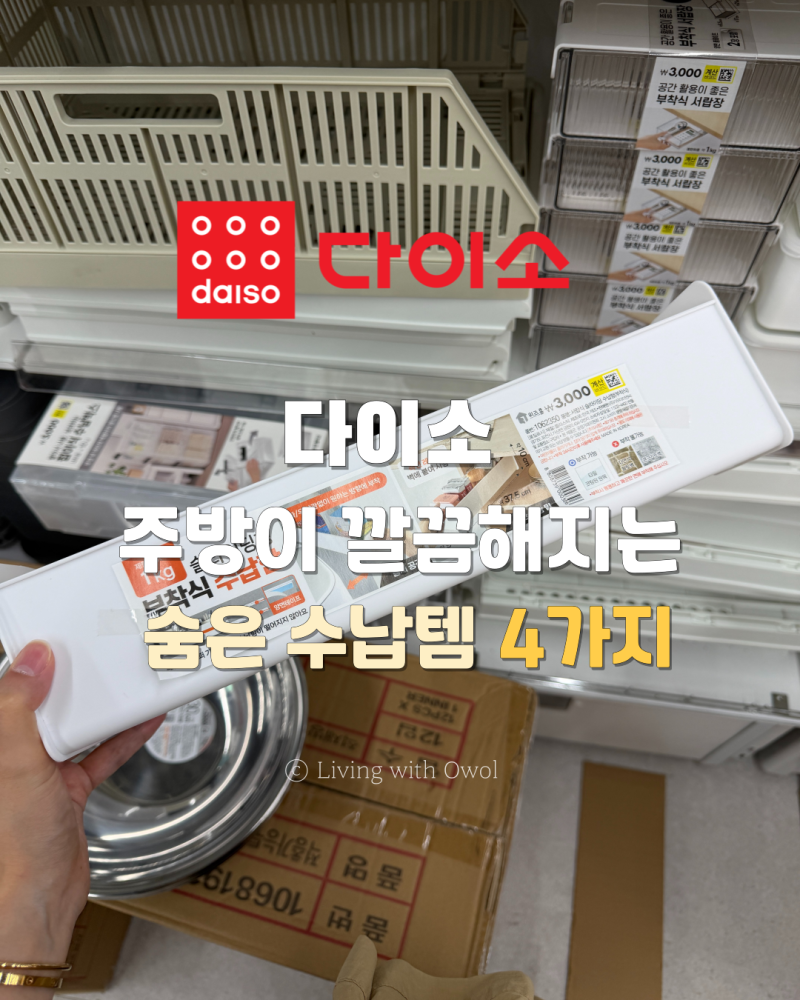 다이소 가면 꼭 사세요! 주방이 훨씬 깔끔해지는 숨은 수납템 4가지