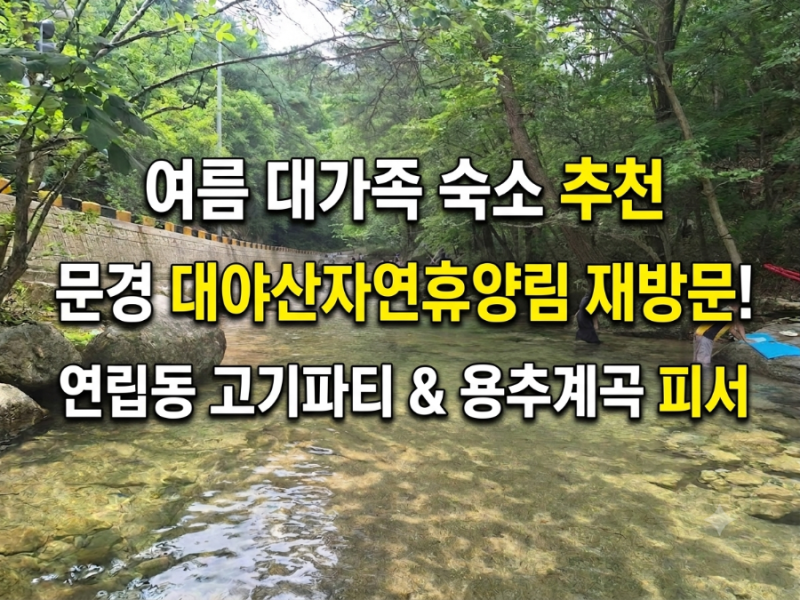 여름 대가족 숙소 추천, 문경 대야산자연휴양림 재방문! 연립동 고기파티와 용추계곡 피서 (f....