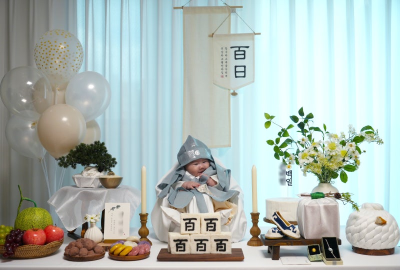 셀프 백일상대여 땡스투베베 전통 컨셉 청수림 후기 내돈내산 북유럽 백일상 백일잔치