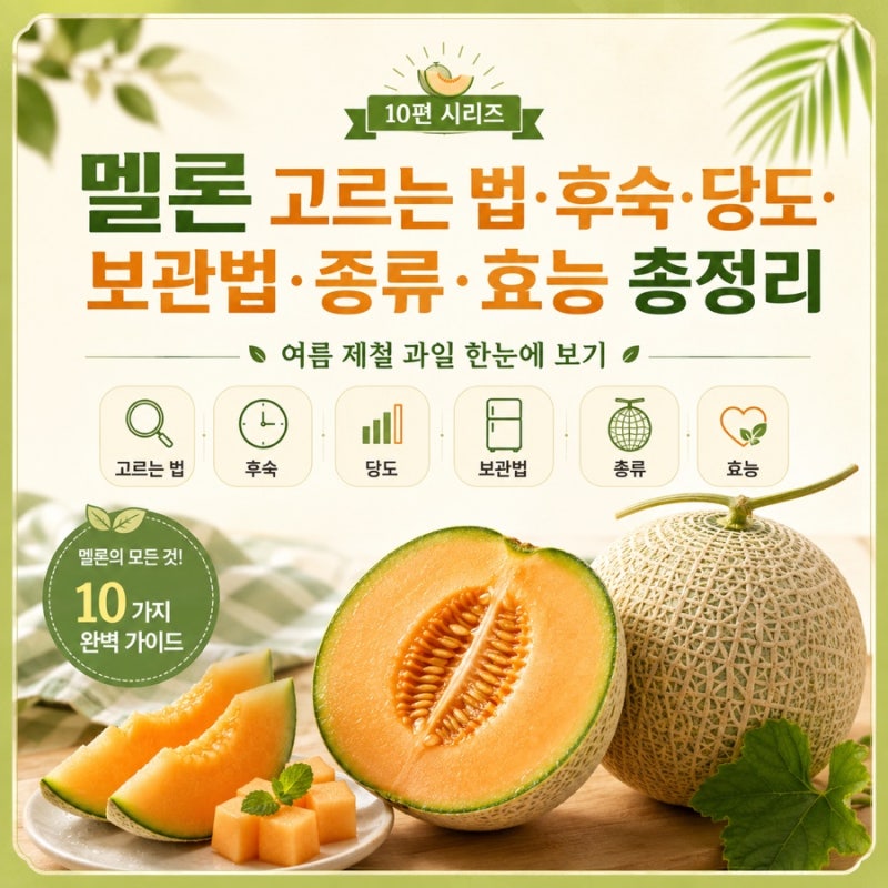 멜론 고르는 법·후숙·당도·보관법·종류·효능 총정리 (여름 제철 과일)