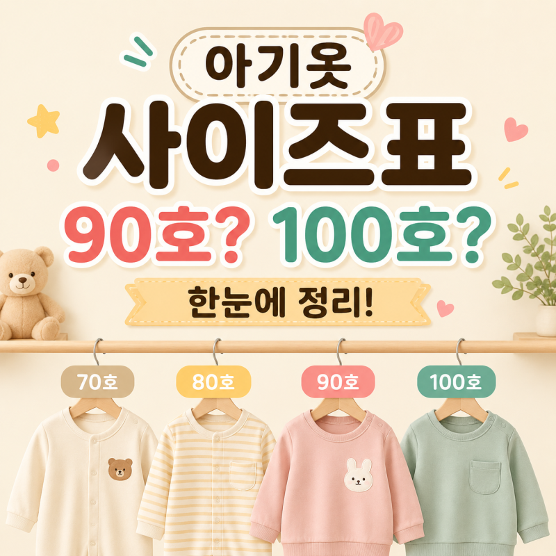 아기옷 사이즈표 총정리! 3개월부터 돌아기까지 90·100호 쉽게 고르기