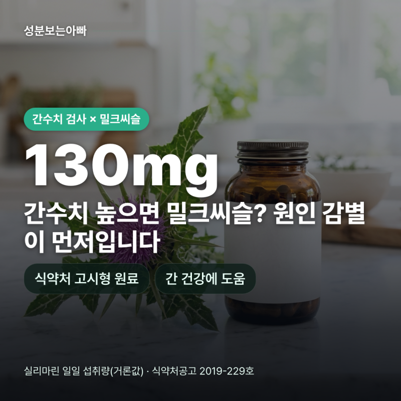 간수치 높으면 밀크씨슬 먹어도 되나요? 원인 감별과 2026년 주의점