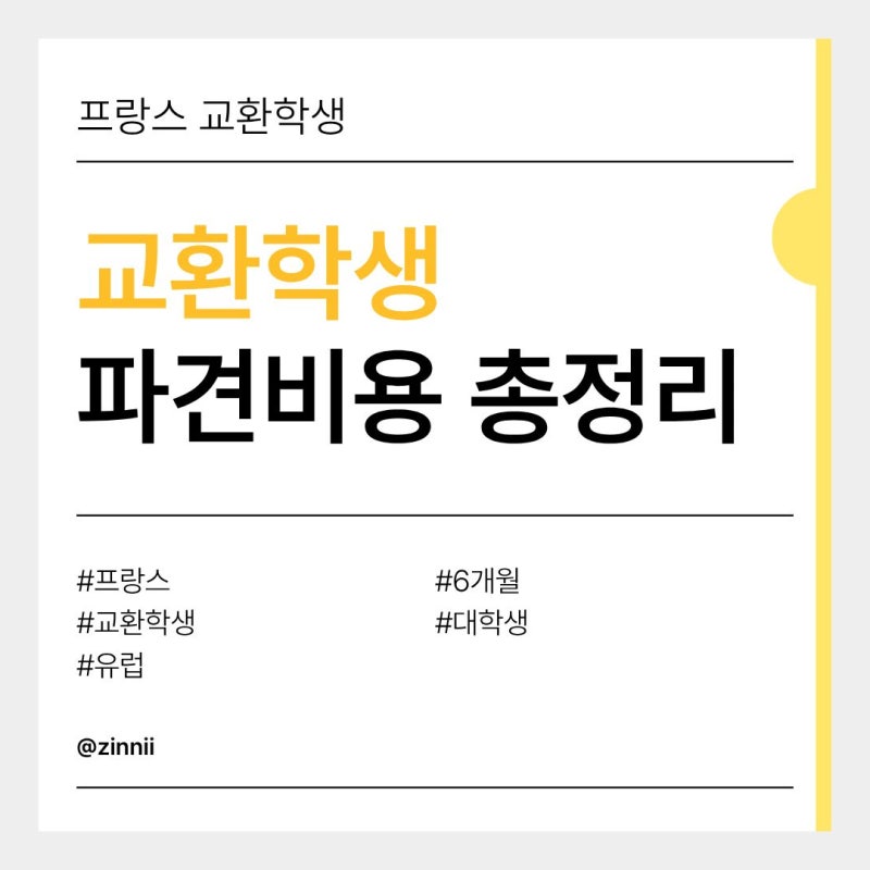 [프랑스 교환학생] 유럽 한 학기 교환학생 파견 비용 총정리 | 생활비, 여행 비용, 월세, 교통....