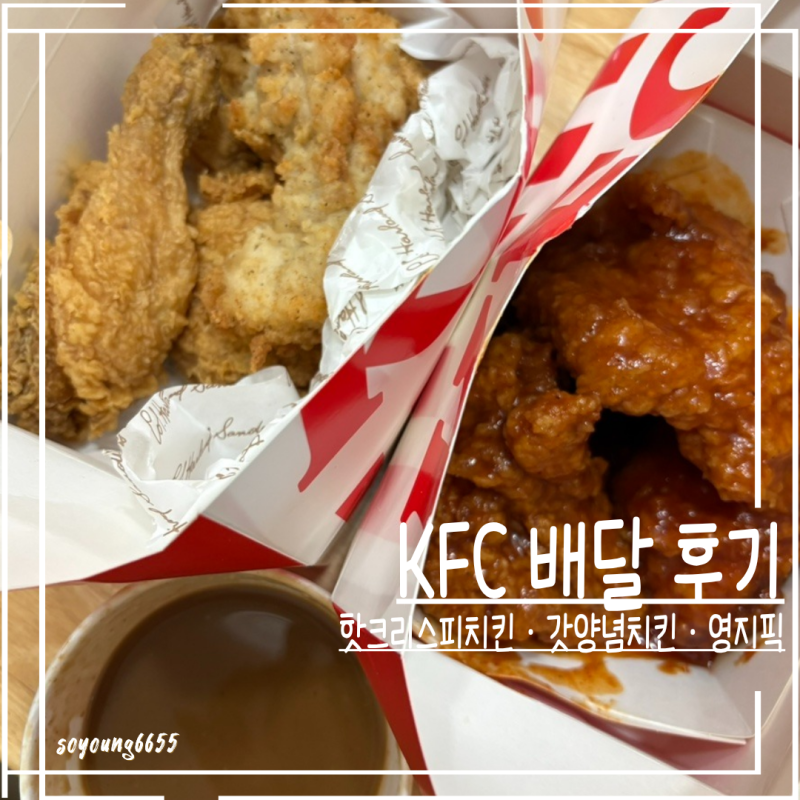 KFC 핫크리스피치킨·갓양념치킨·영지픽 | 인생 첫 KFC 배달 후기