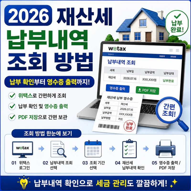 2026 재산세 납부내역 조회 방법｜납부 확인부터 영수증 출력까지