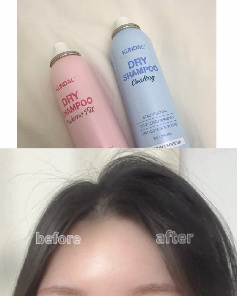 올리브영드라이샴푸 추천 쿤달 드라이샴푸 뿌리볼륨 쿨링 2종비교