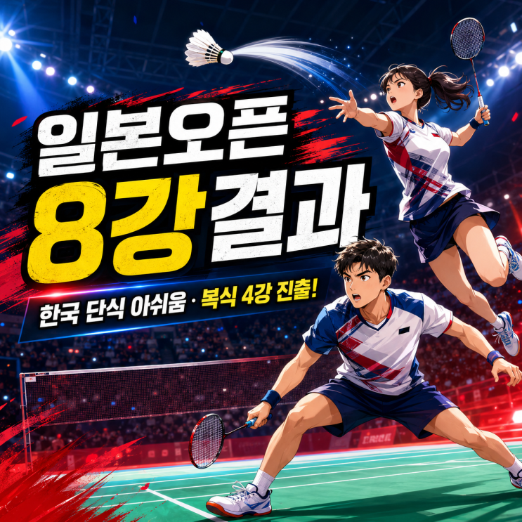2026 <b>일본오픈</b> <b>배드민턴</b> 8강 결과｜한국 단식 전원 탈락... 