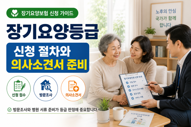 장기요양등급 신청 절차와 의사소견서 준비 방법
