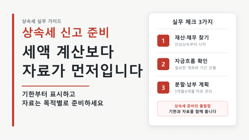 [상속세법] 상속이 개시되면 무엇부터 해야 할까: 상속인을 위한 신고 준비 가이드