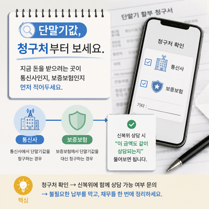 카드값·대출·통신비 독촉이 같이 오면, 신복위에 통신비도 넣을 수 있는지 먼저 물어보세요