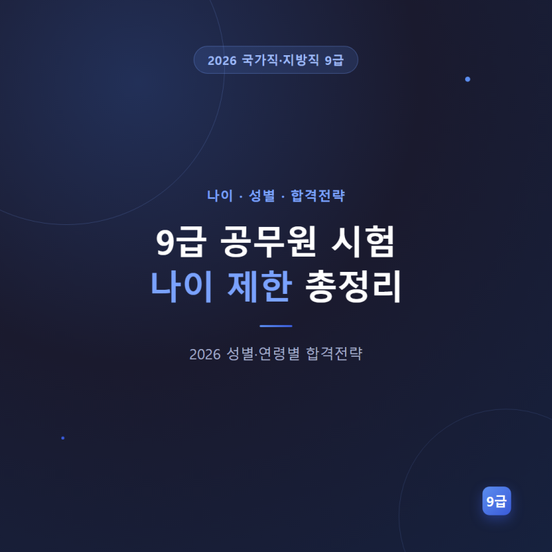 9급 공무원 시험 나이 제한 총정리 | 2026 성별·연령별 합격전략
