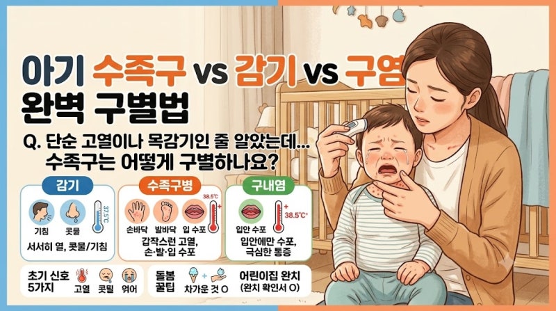 헷갈리는 아기 수족구 초기증상과 감기 진짜 구분법과 잘먹는 음식 리스트