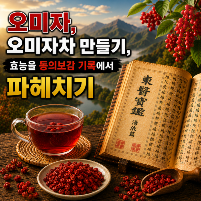 오미자차 만들기, 기관지 보호과 피로, 효능을 동의보감 기록에서 파헤치기