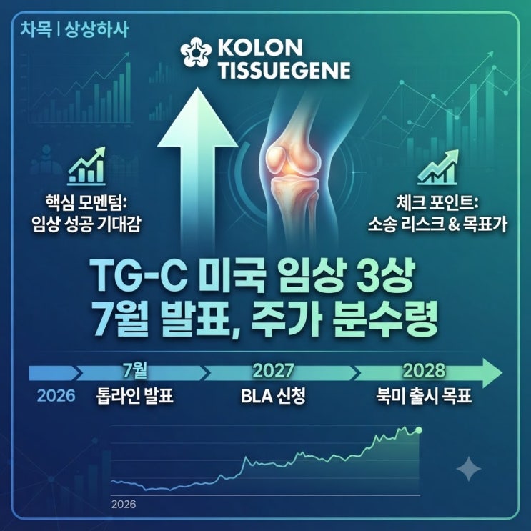 <b>코오롱티슈진</b> 주가 | TG-C 3상 발표 앞두고 무슨 일이