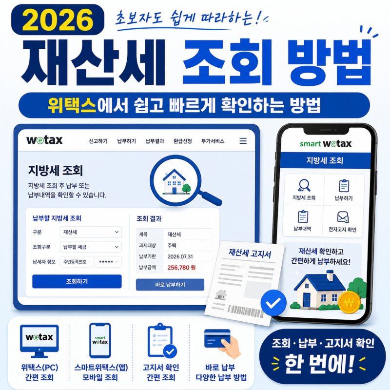 2026 재산세 조회 방법｜위택스에서 쉽고 빠르게 확인하는 방법