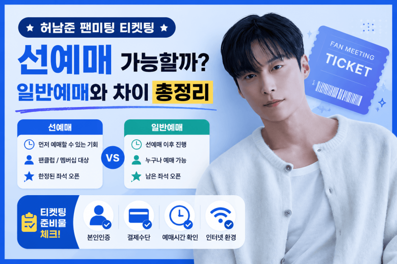 Can You Pre-order Heo Nam-jun Fan Meeting Tickets? A Complete Guide to Pre-sale vs. General Sale